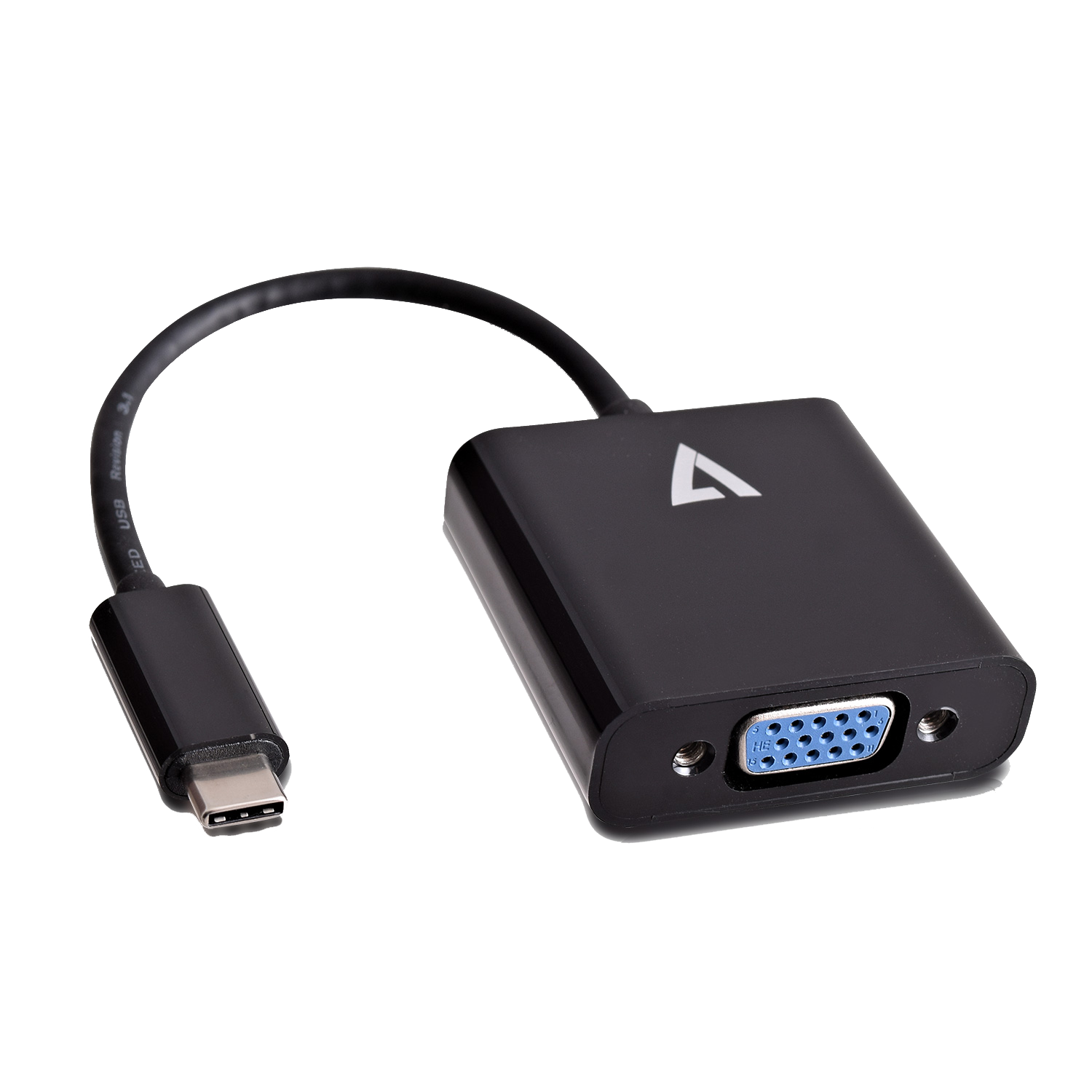 V7 USB-C Male to VGA Female 1080P FHD | V7UCVGA-BLK-1E