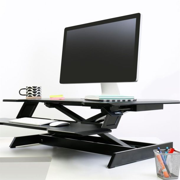 Alternative view of Ergotron 33-468-921 WorkFit Corner Standing Desk Converter | Sit-Stand Desk Workstation
