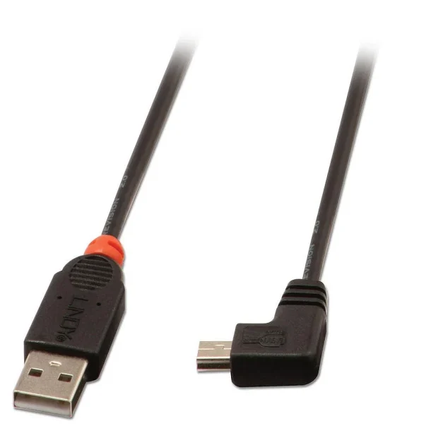LINDY 31971 USB 2.0 Cable 90-Degree Black