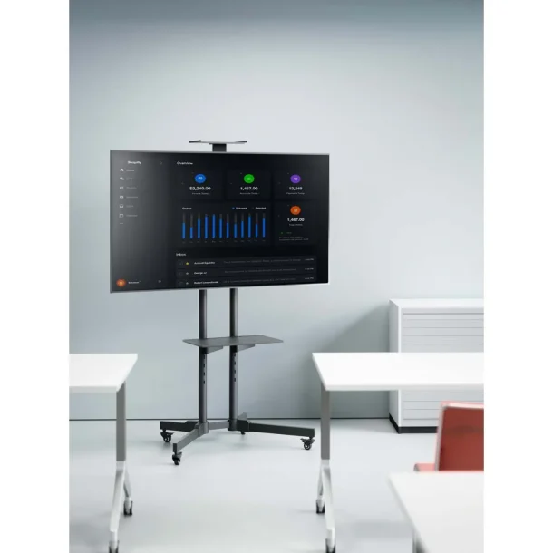 Alternative view of Manhattan 461238 TV & Monitor Trolley Stand for 37–65" Screens
