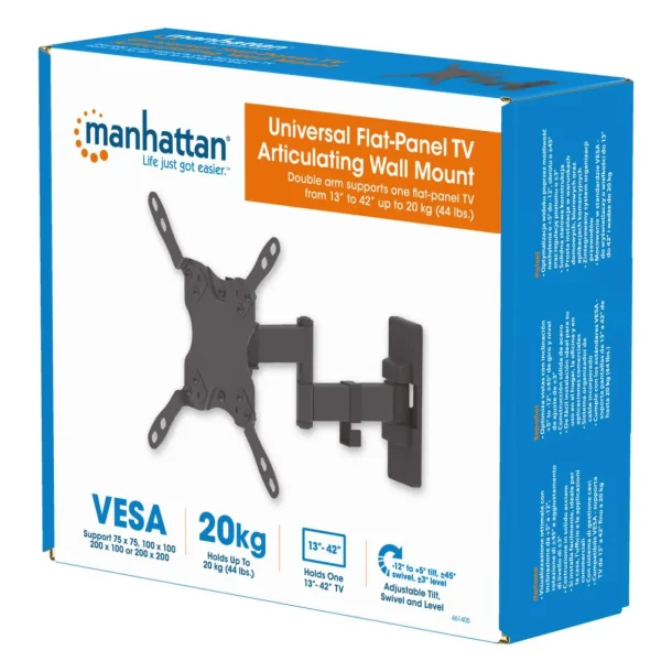 Manhattan 461405 Full Motion Wall Mount for 13–42" Screens
