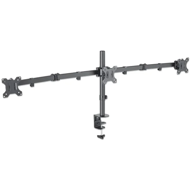 Manhattan 461658 Triple Screen Desk Mount with Double-Link Arms