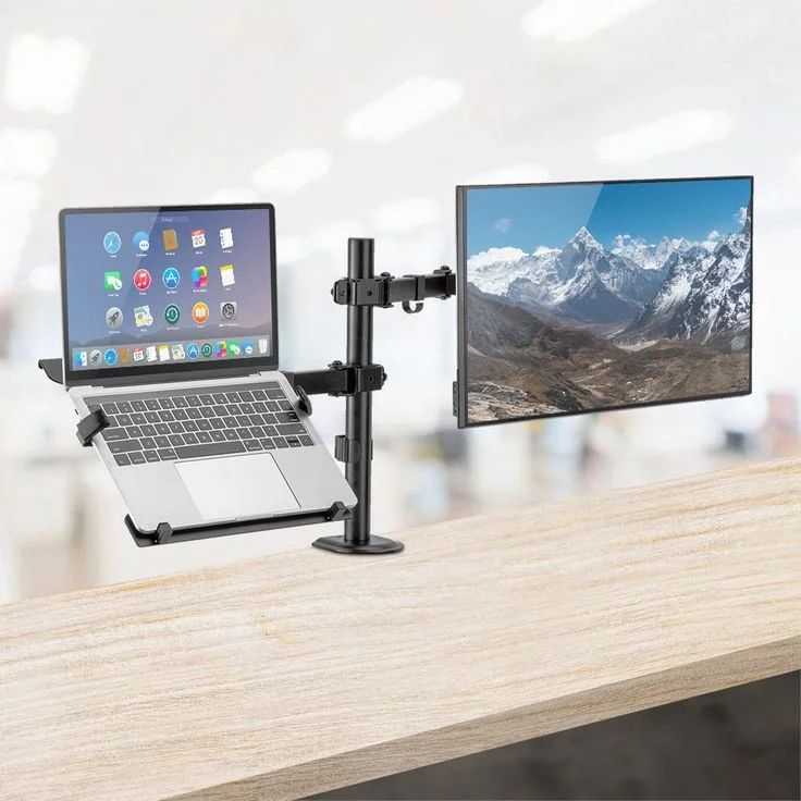 Manhattan 462136 TV, Monitor & Laptop Combo Desk Mount, Full Motion, 10–27" - Image 2