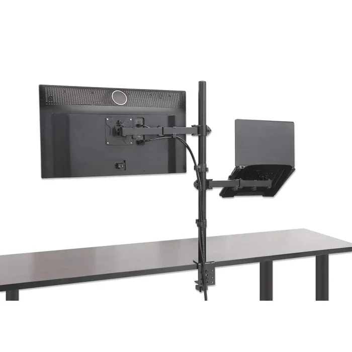 Manhattan 462136 TV, Monitor & Laptop Combo Desk Mount, Full Motion, 10–27" - Image 3