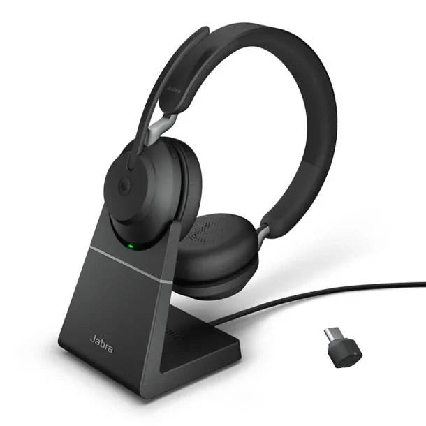 Alternative view of Jabra Evolve2 65 UC Stereo 26599-989-889 Wireless On-Ear Headset with Charging Stand