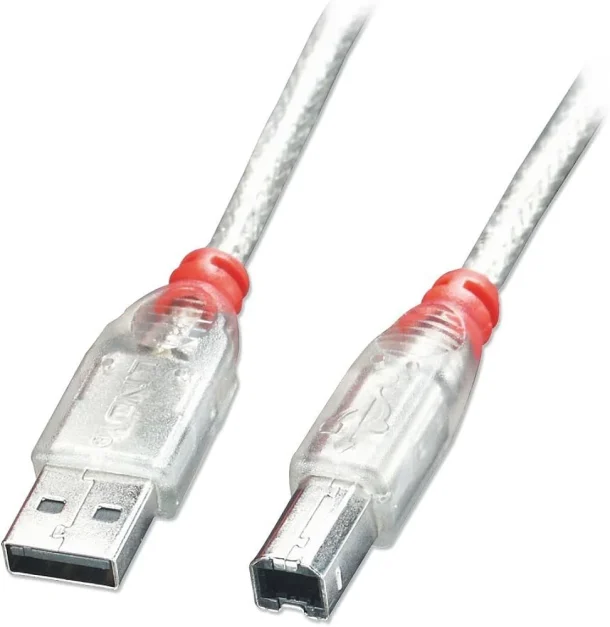 LINDY 41753 2m USB 2.0 Type A to B Cable – Transparent