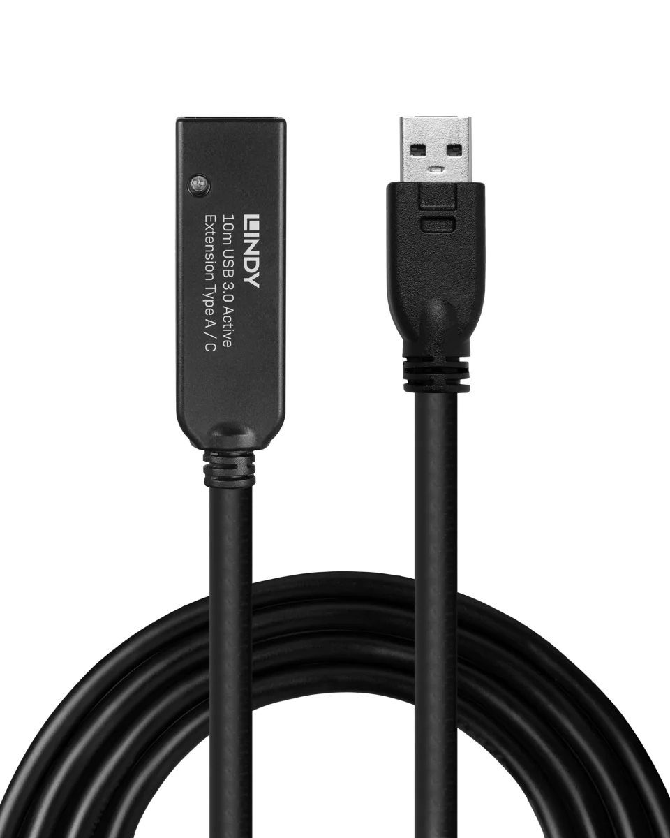 LINDY 43376 10m USB 3.2 Gen 1 USB-A to USB-C Active Extension Cable