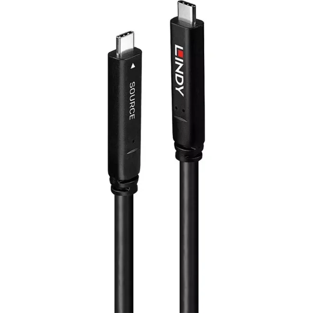 Alternative view of LINDY 43399 15m USB 3.2 USB-C to C Fibre Hybrid Cable