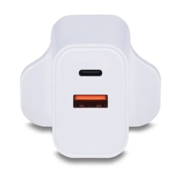 Alternative view of LINDY 73425 30W USB Type-A & Type-C Charger UK Plug