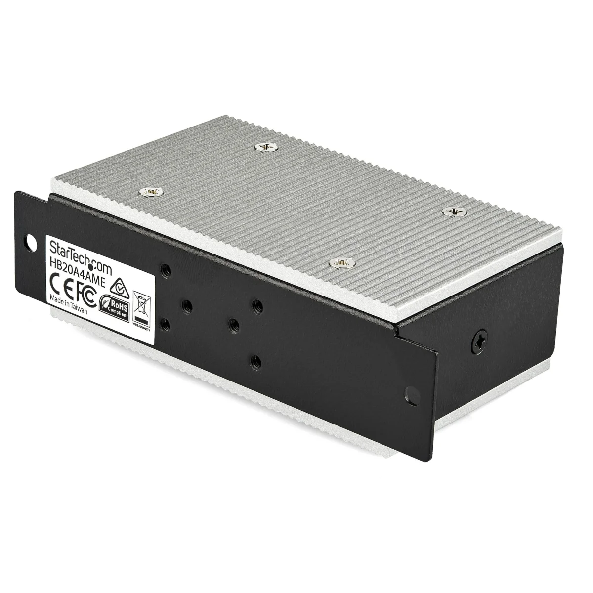 StarTech HB20A4AME 4-Port USB 2.0 Hub - Metal Industrial USB-A Hub with ESD & 350W Surge Protection - Extended Operating Temp -40 to 185°F - Din Rail/Wall/Desk Mountable - USB Expander Hub