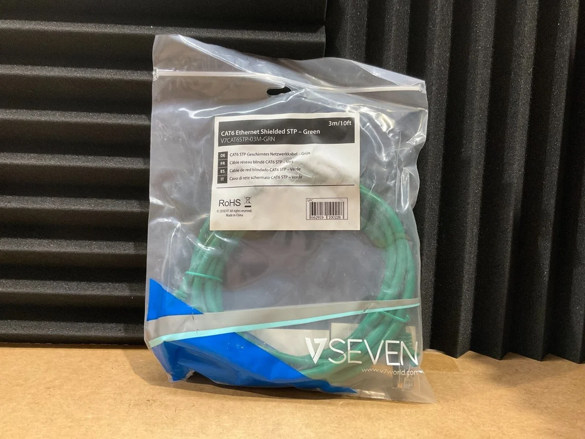 V7 Green Cat6 Shielded (STP) Cable RJ45 Male to RJ45 Male 3m 10ft - V7CAT6STP-03M-GRN-1E - Image 2