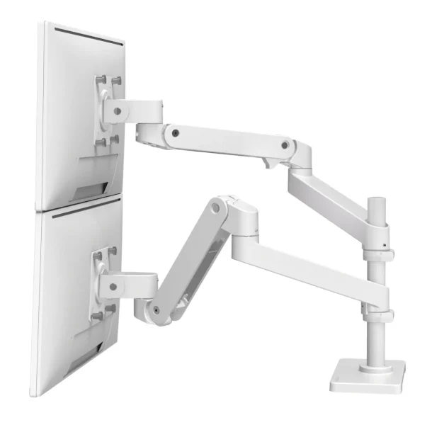 Ergotron 45-690-290 Dual Monitor Arm – White Desk-Mountable