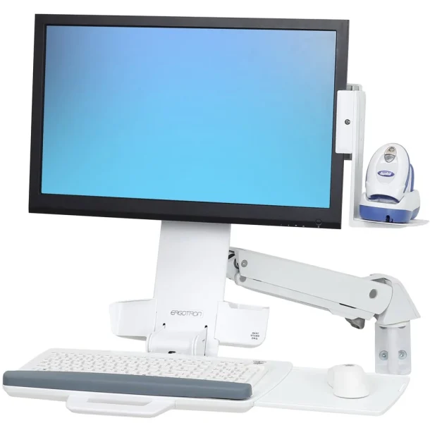 Alternative view of Ergotron StyleView 45-266-216 Sit-Stand Combo Wall Mount with Keyboard Tray