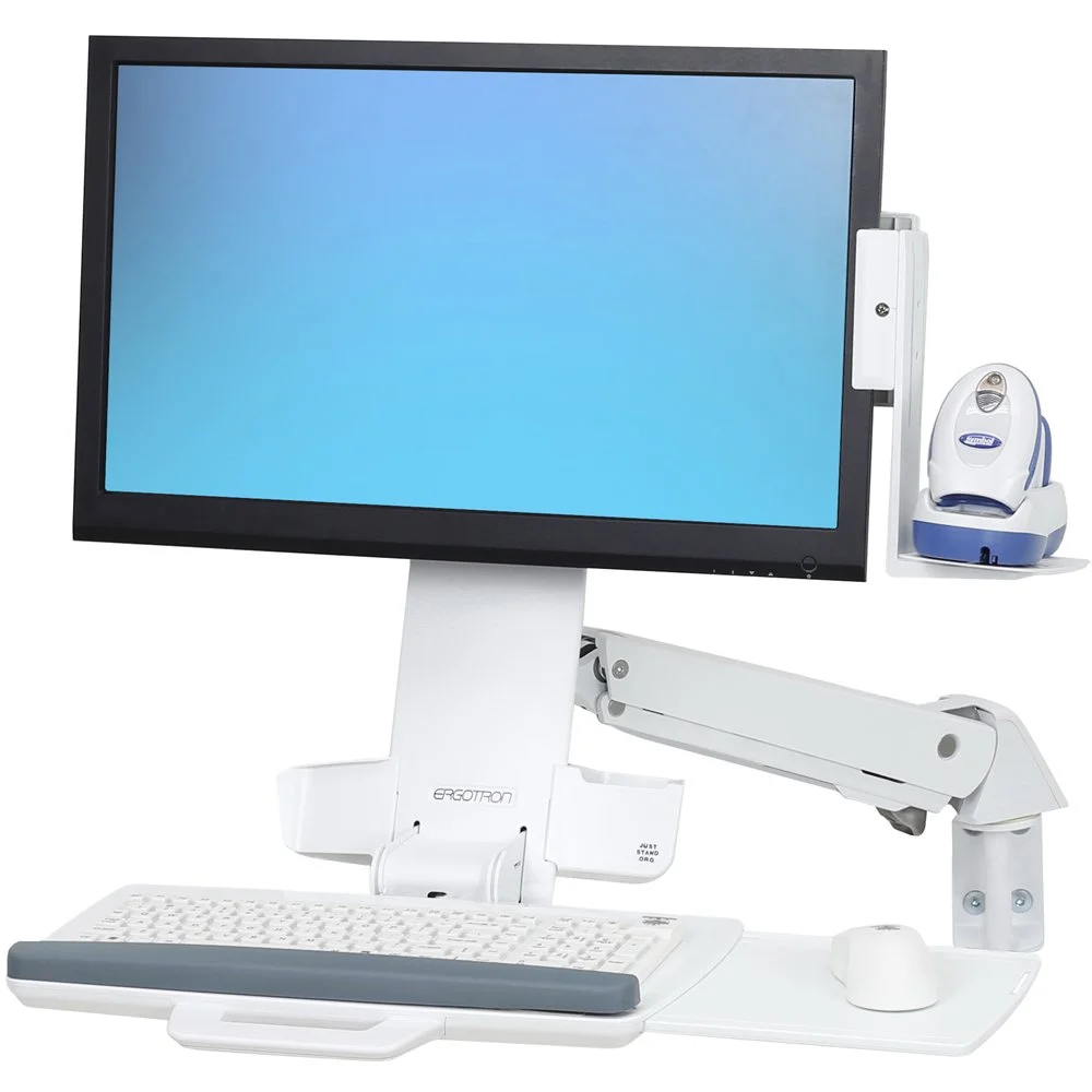 Ergotron StyleView 45-266-216 Sit-Stand Combo Wall Mount with Keyboard Tray - Image 2