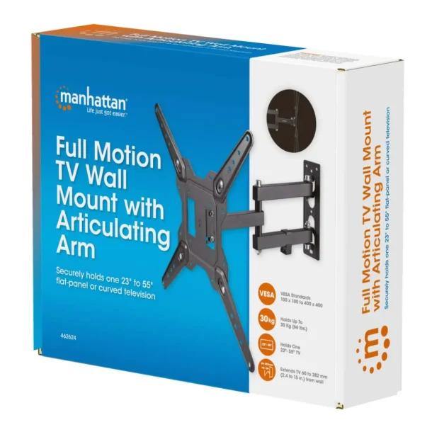 Alternative view of Manhattan 462624 Full Motion Monitor Wall Mount 32–55"