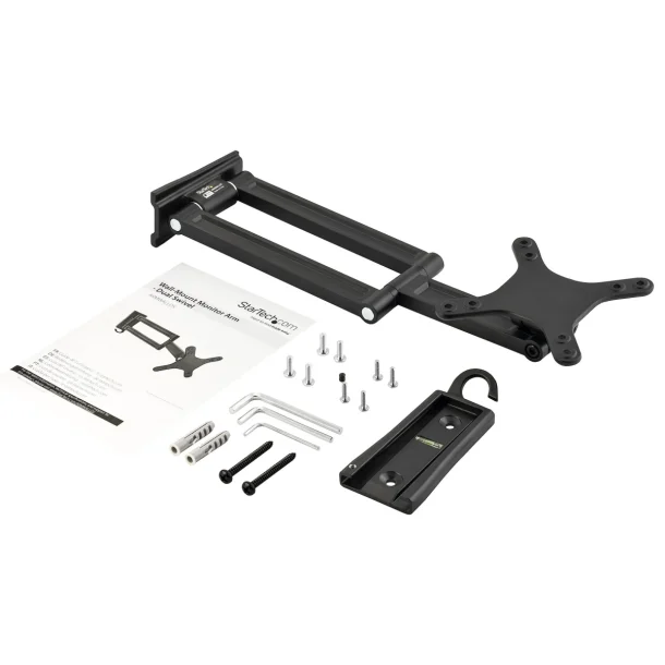 StarTech ARMWALLDS Dual Swivel Monitor Wall Mount Arm – Black