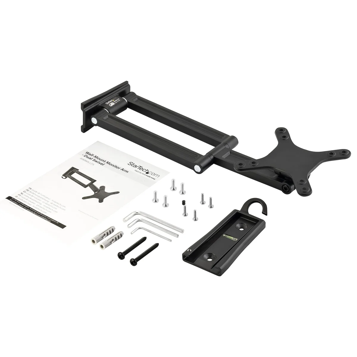 StarTech ARMWALLDS Dual Swivel Monitor Wall Mount Arm – Black