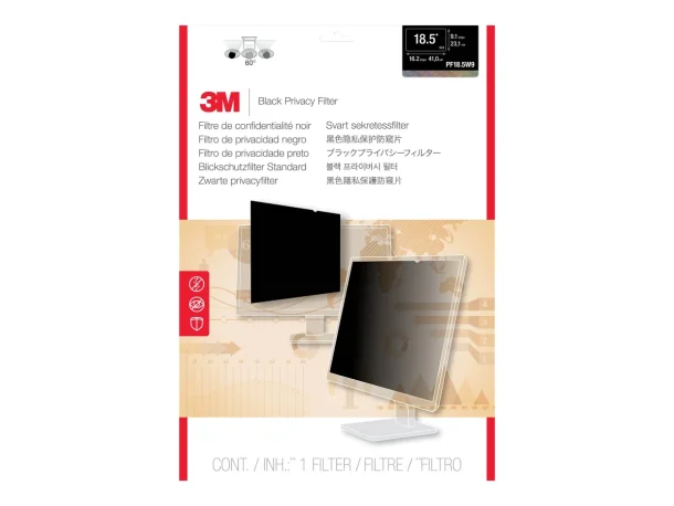 3M PF185W9B 18.5" Widescreen Desktop Monitor Privacy Filter