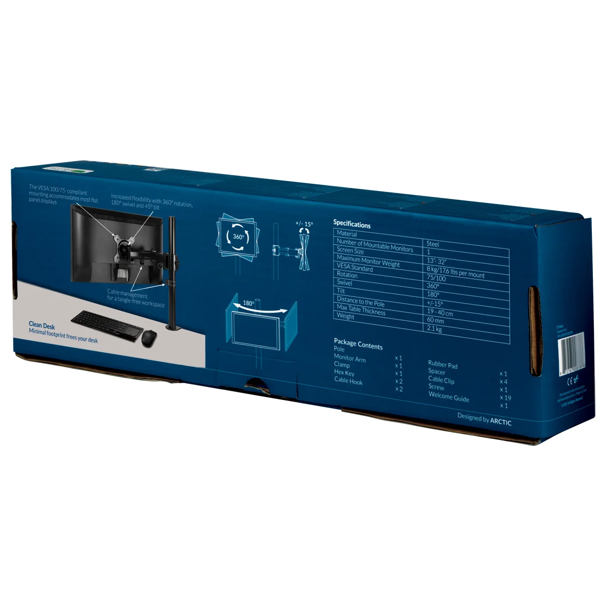 ARCTIC Z1 Basic AEMNT00039A Single Monitor Arm - Image 3