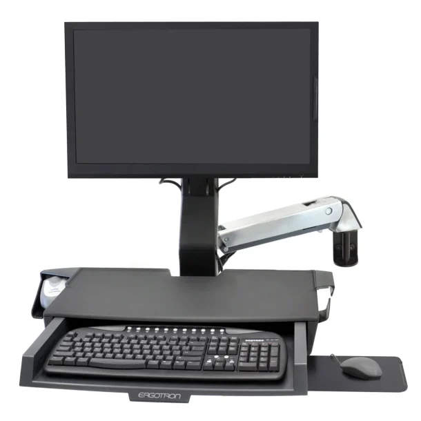 Alternative view of Ergotron 45-260-026 Sit-Stand Combo Arm with Worksurface