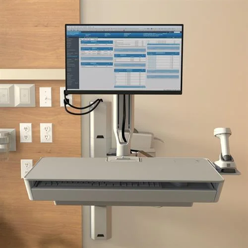 Alternative view of Ergotron CareFit Combo System with WSFCE 45-619-251 Snow