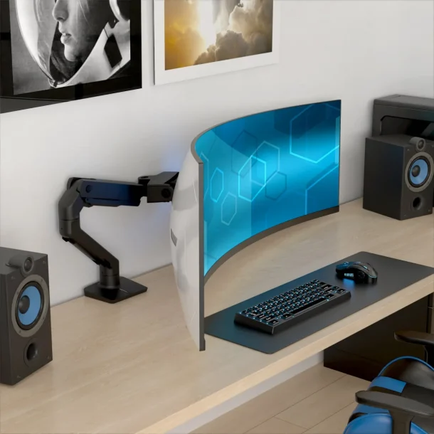 Alternative view of Ergotron HX Desk Monitor Arm with VHD Pivot 45-693-224