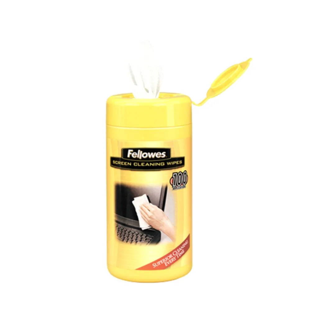 Fellowes 9970330 Screen Cleaning Wipes Tub (100 Wipes)
