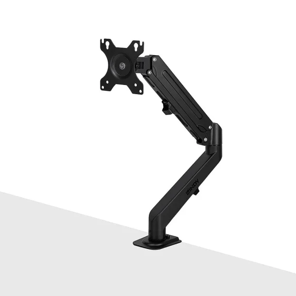 LINDY 40707 Single Desktop Gas Arm Display Mount – Black