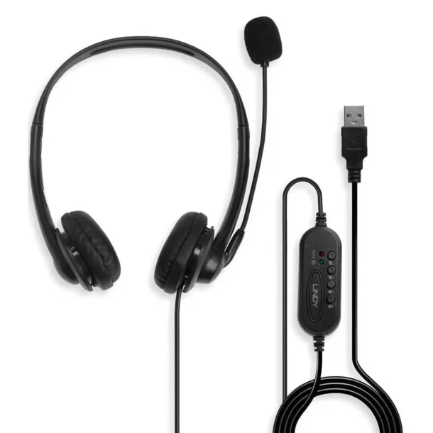 Alternative view of LINDY 42870 USB Type A Wired Headset with In-Line Control