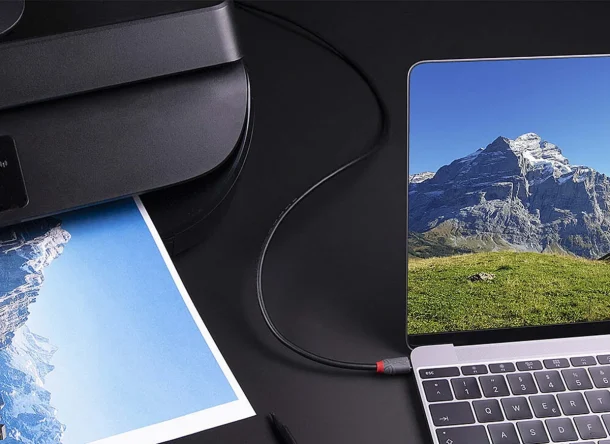 Alternative view of LINDY 36666 1m USB 3.2 Type C to Type B Cable – Anthracite