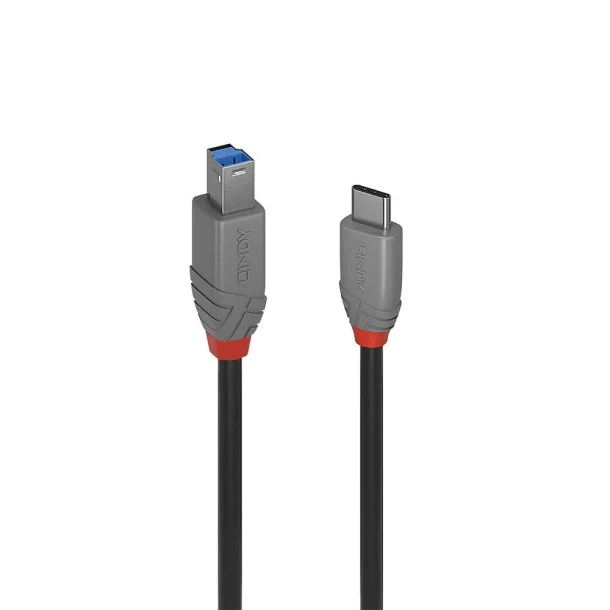 LINDY 36666 1m USB 3.2 Type C to Type B Cable – Anthracite
