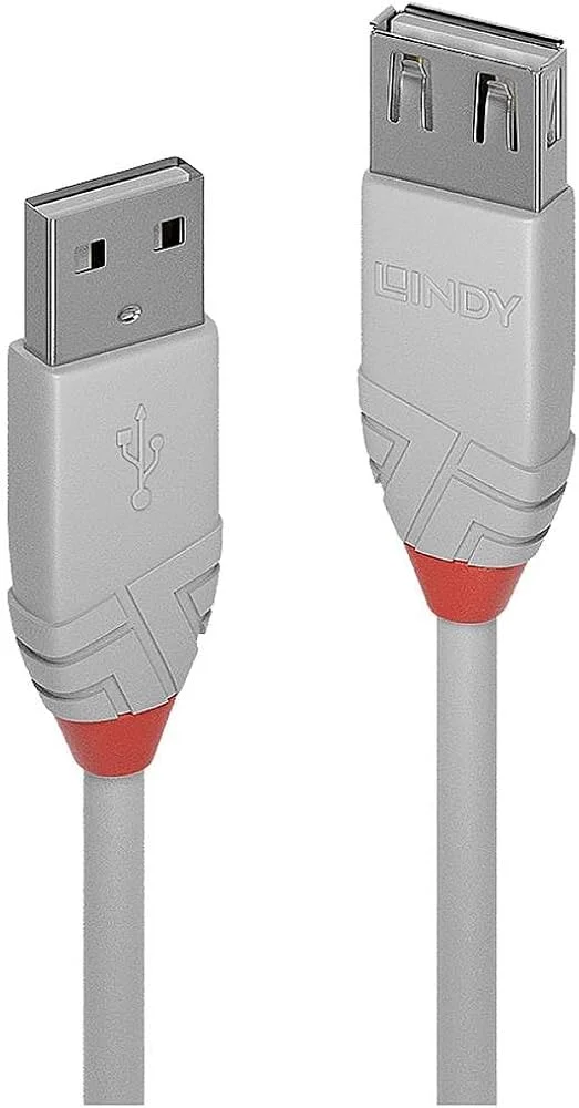 LINDY 36715 5m USB 2.0 Type A Extension Cable (Anthra Line, Grey) - Image 2