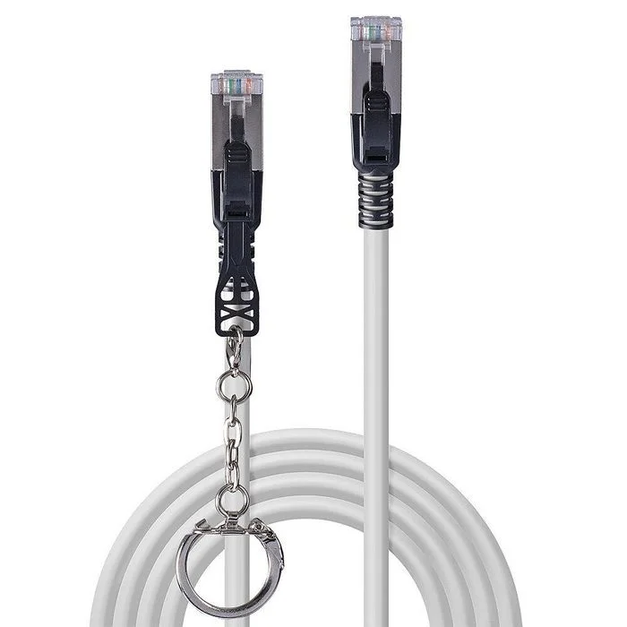 LINDY 47600 0.3m Cat.6A S/FTP Locking Ethernet Cable – Grey